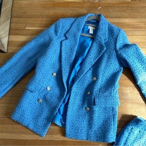 blue tweed jacket